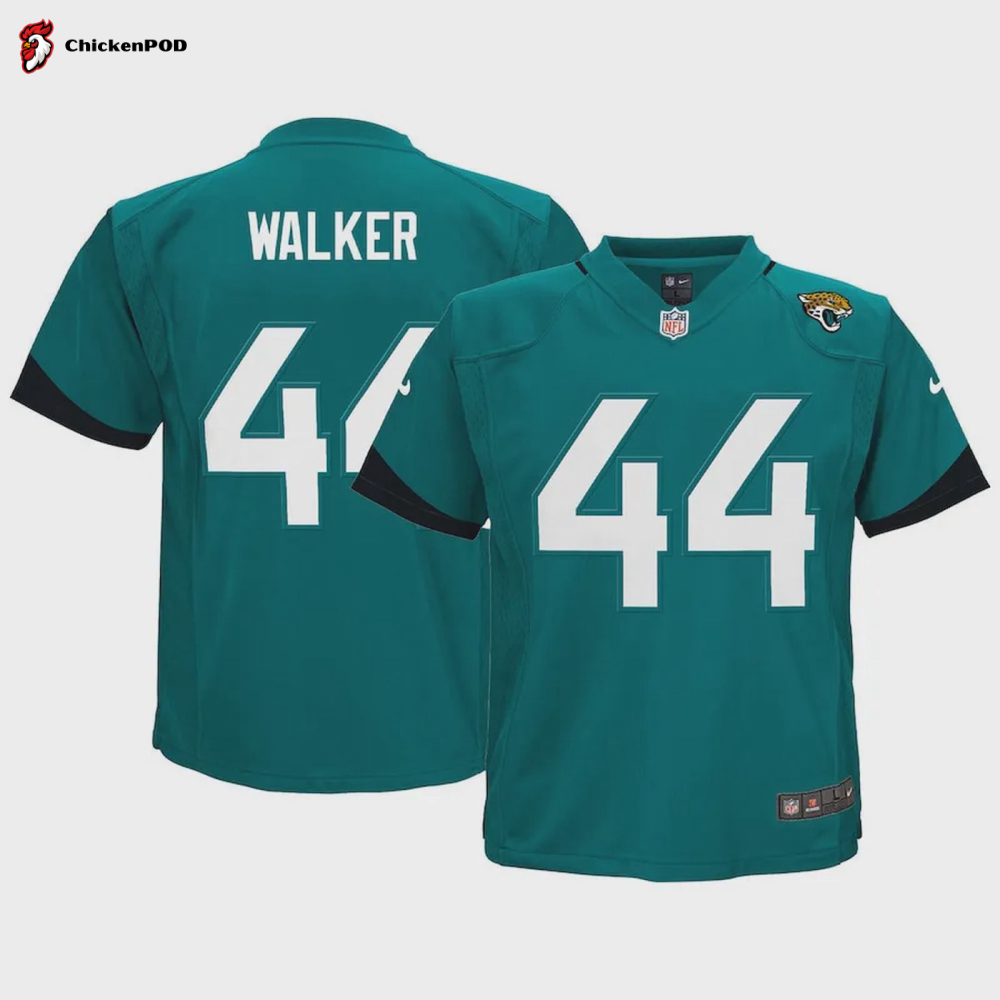 Travon Walker 44 Jacksonville Jaguars Youth 2022 Draft First Round Pick Game Jersey In Teal