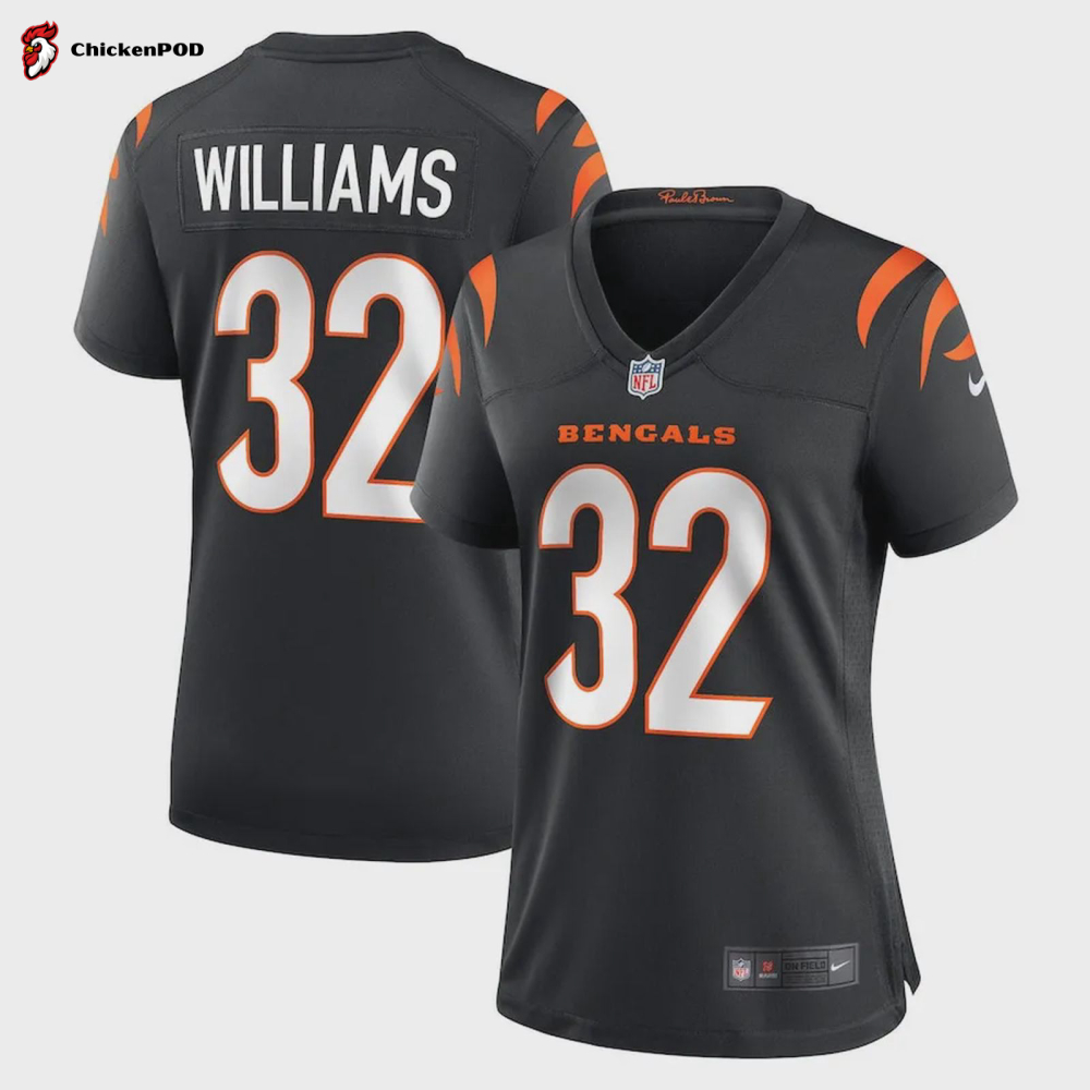 Trayveon Williams 32 Cincinnati Bengals Women’s Game Jersey – Black