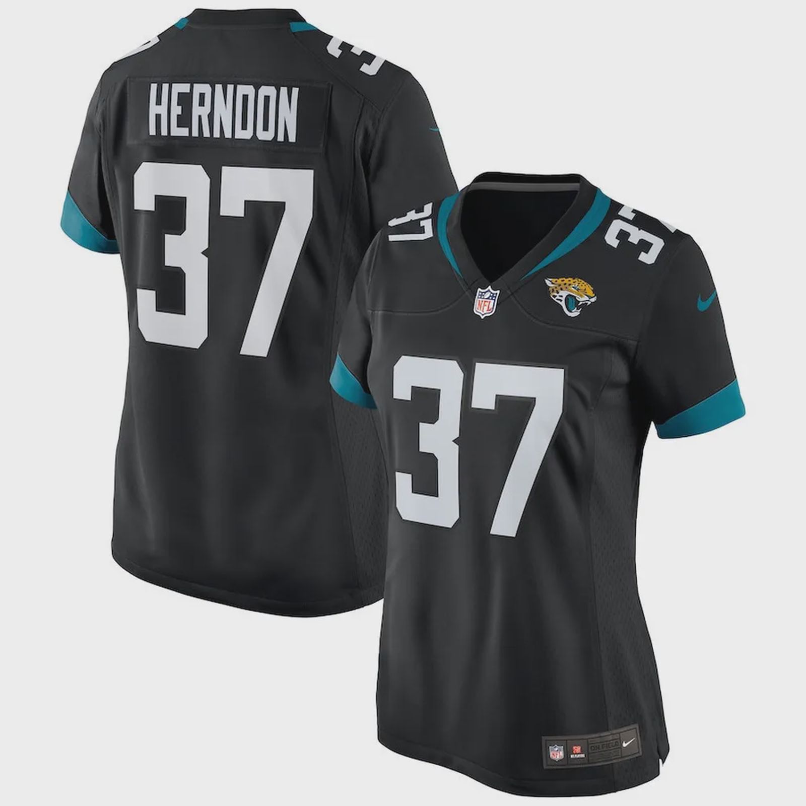 Tre Herndon 37 Jacksonville Jaguars Women’s Game Jersey – Black