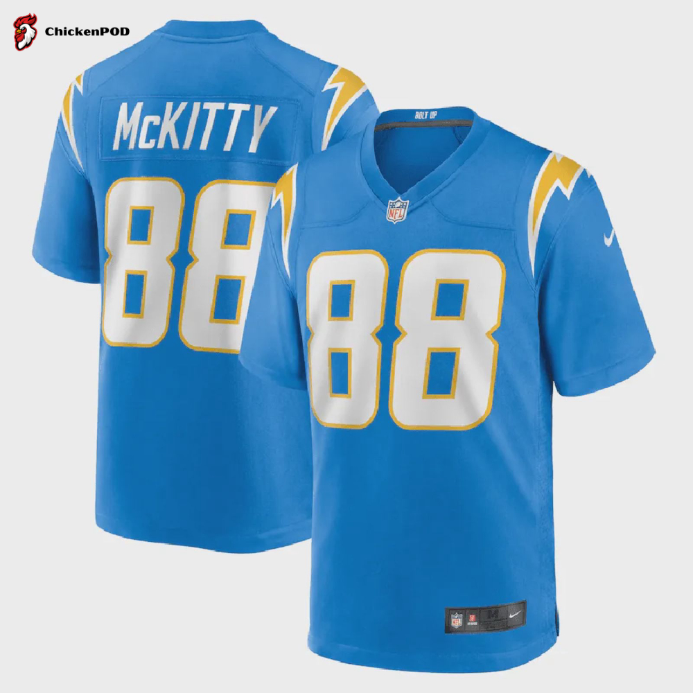 Tre McKitty 88 Los Angeles Chargers Game Jersey – Powder Blue