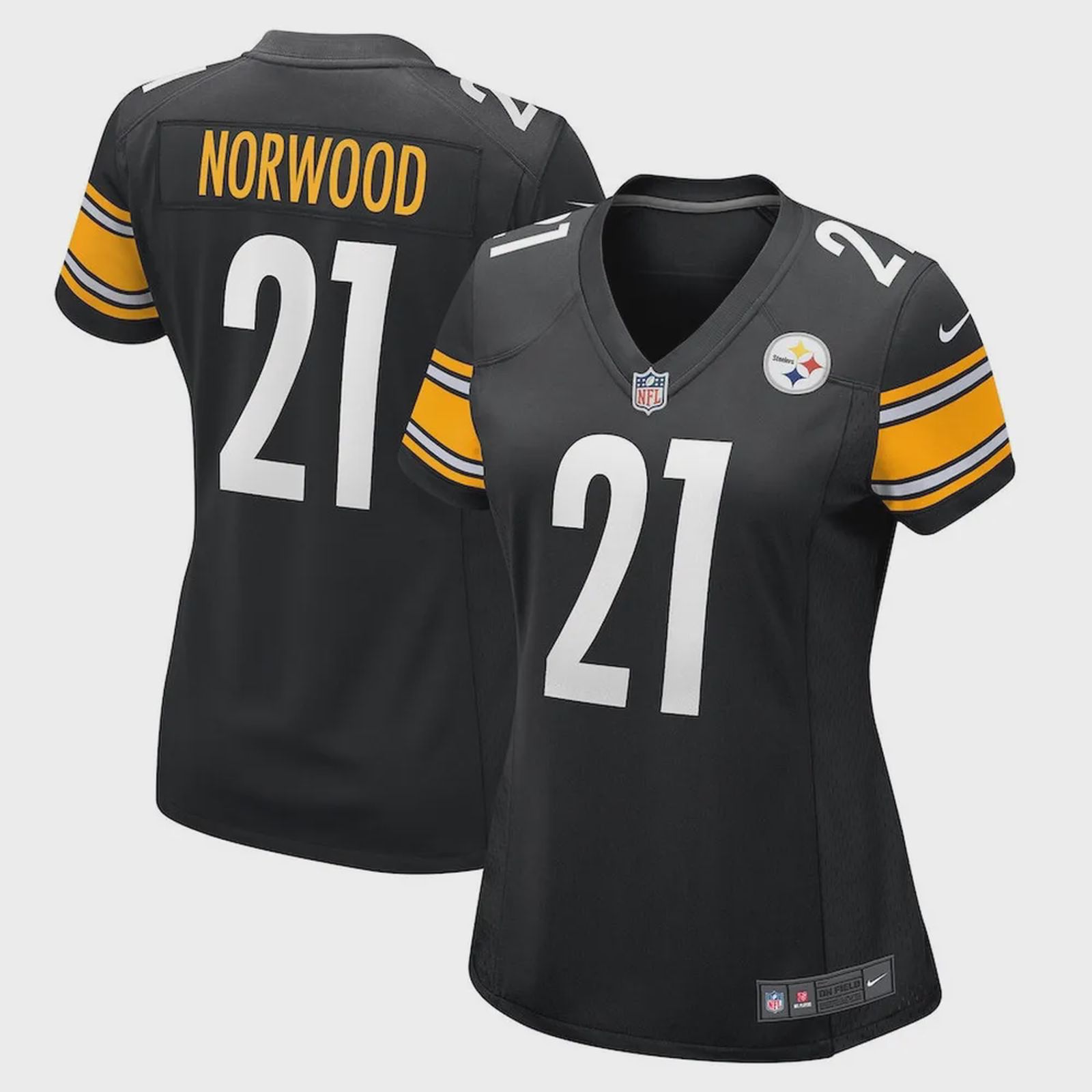 Tre Norwood 21 Pittsburgh Steelers Women’s Game Jersey – Black