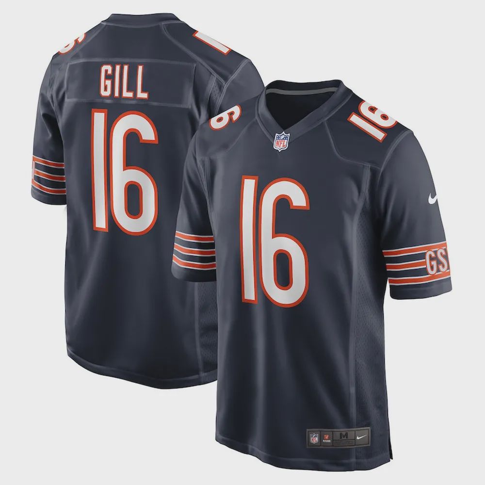 Trenton Gill Chicago Bears Game Player Jersey – Navy