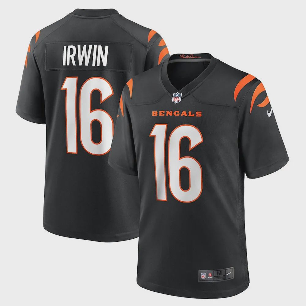 Trenton Irwin 16 Cincinnati Bengals Game Player Jersey – Black