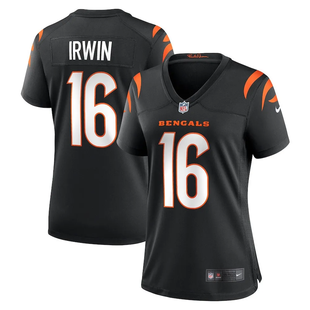 Trenton Irwin 16 Cincinnati Bengals Women’s Game Jersey – Black