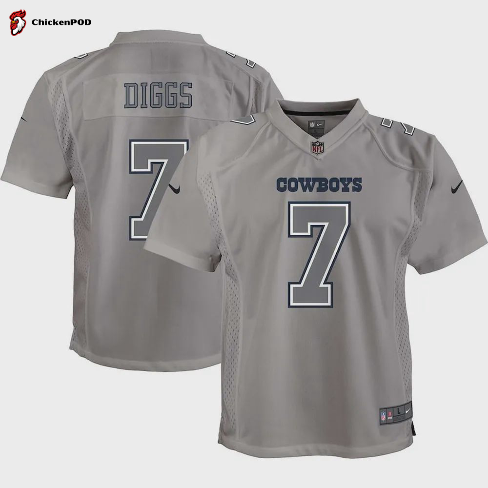 Trevon Diggs Dallas Cowboys Youth Atmosphere Game Jersey – Gray