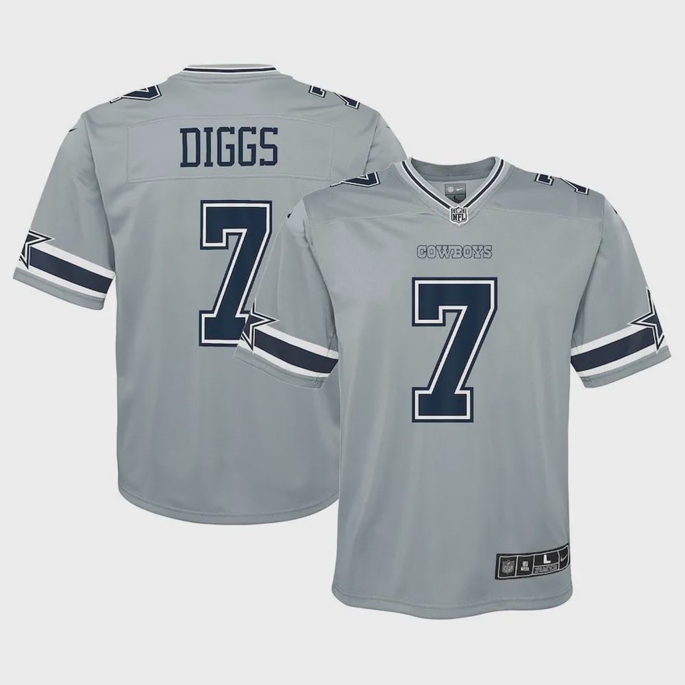 Trevon Diggs Dallas Cowboys Youth Inverted Game Jersey – Gray