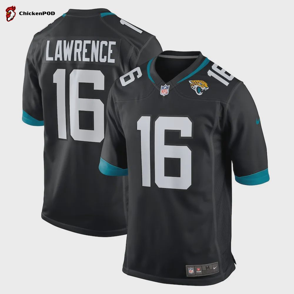 Trevor Lawrence 16 Jacksonville Jaguars Men’s Alternate Game Jersey – Black