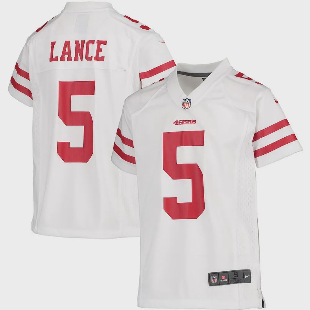 Trey Lance 5 San Francisco 49ers Youth Player Game Jersey – White