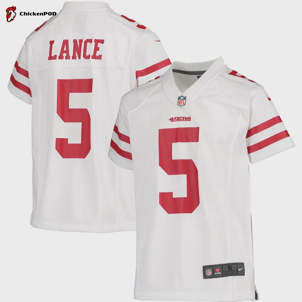 Trey Lance 5 San Francisco 49ers Youth Team Player Jersey – White