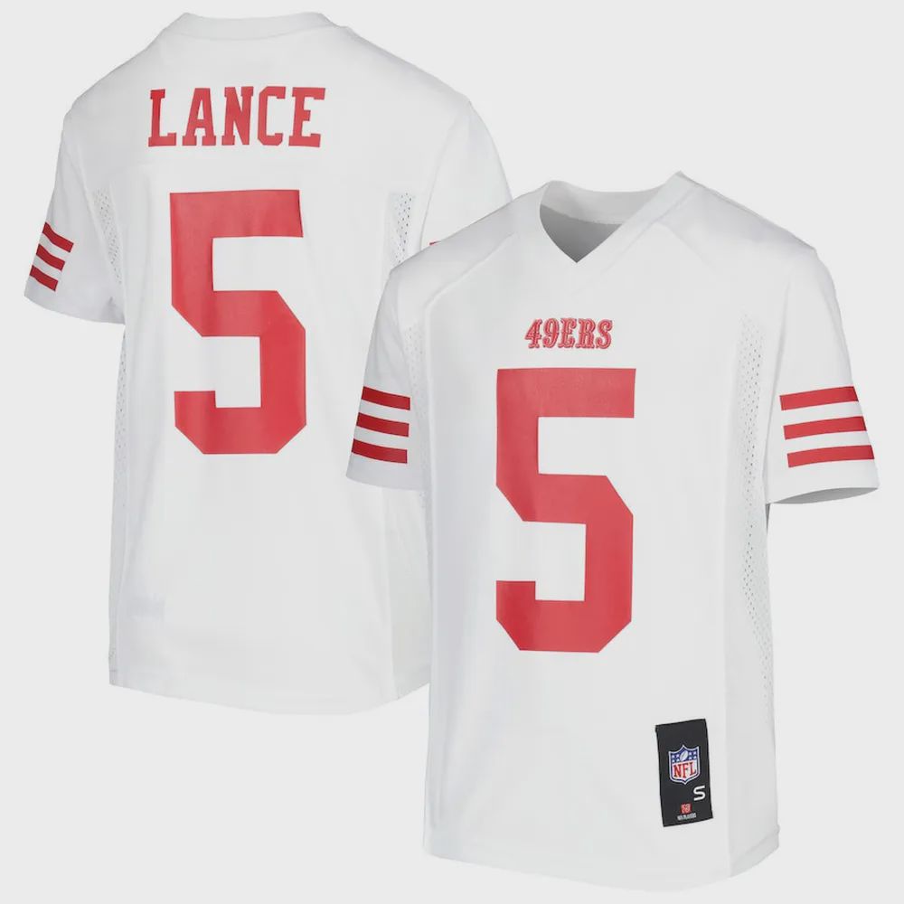 Trey Lance 5 San Francisco 49ers Youth Team Player Jersey – White