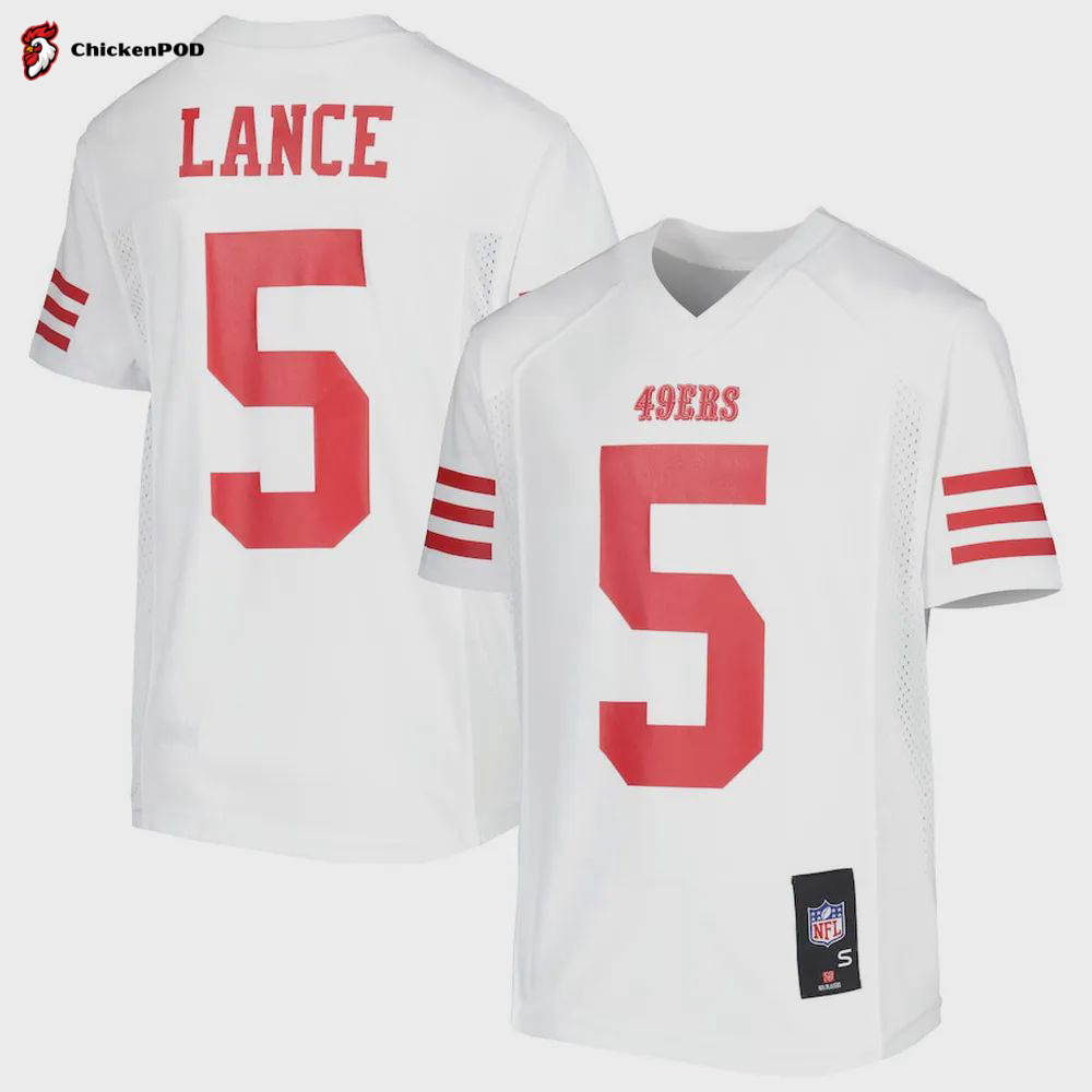 Trey Lance 5 San Francisco 49ers Youth Team Player Jersey – White