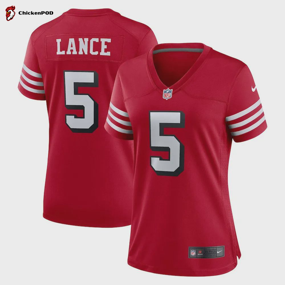 Trey Lance San Francisco 49ers Women’s Alternate Game Player Jersey – Scarlet