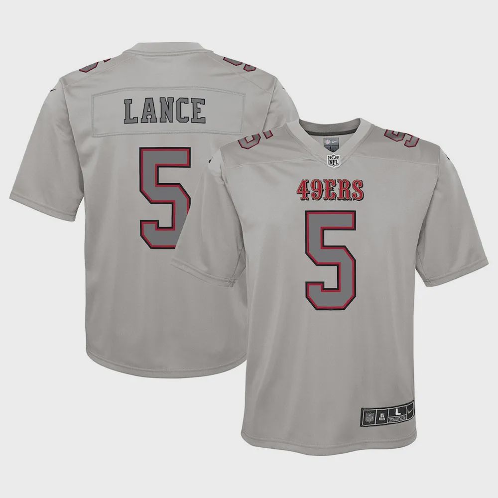 Trey Lance San Francisco 49ers Youth Atmosphere Game Jersey – Gray