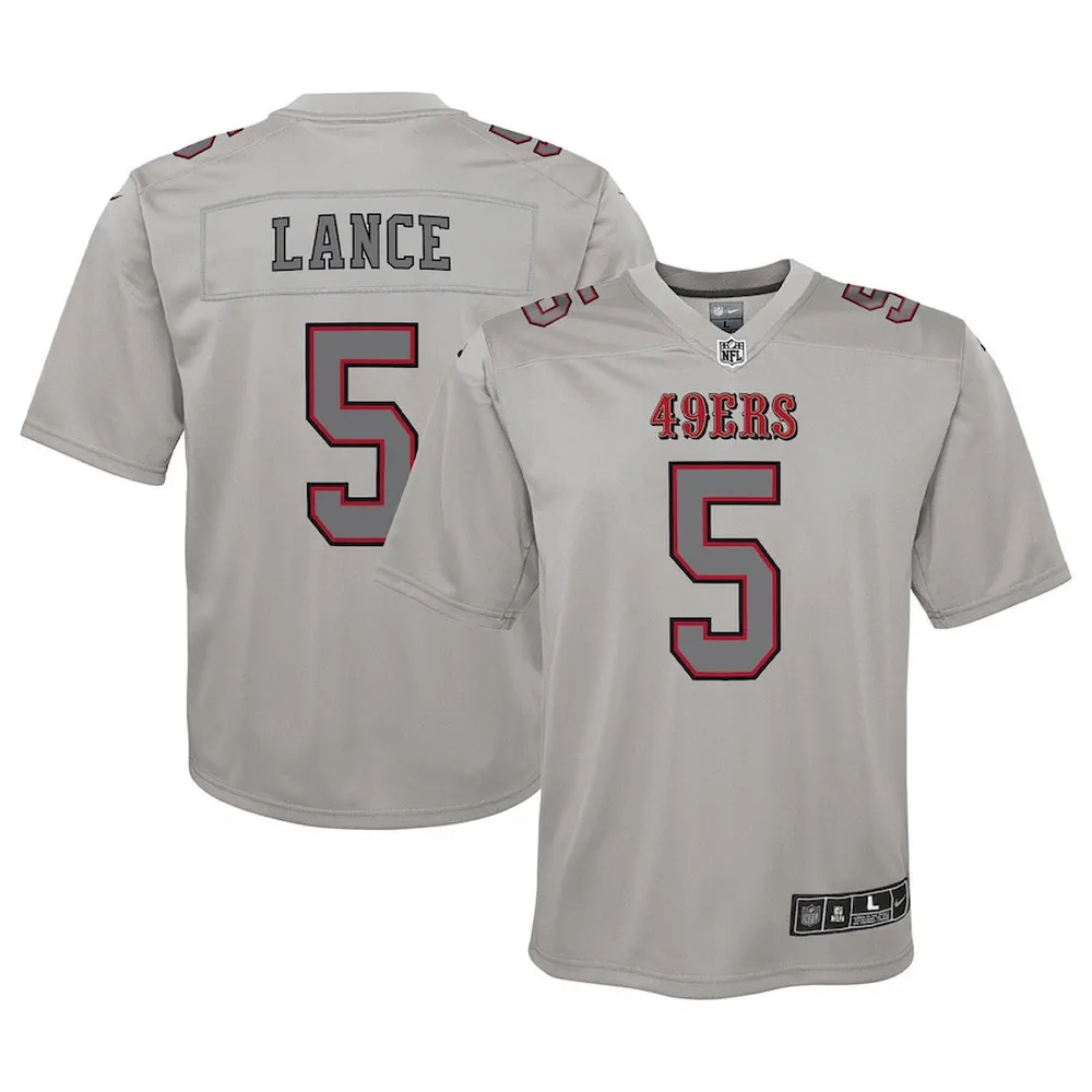 Trey Lance San Francisco 49ers Youth Atmosphere Game Jersey – Gray