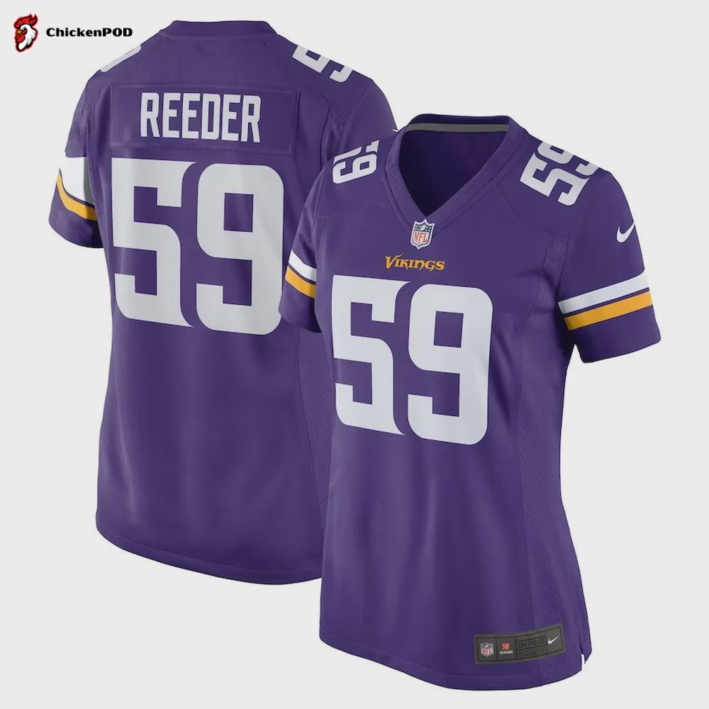 Troy Reeder 59 Minnesota Vikings Women’s Game Jersey – Purple