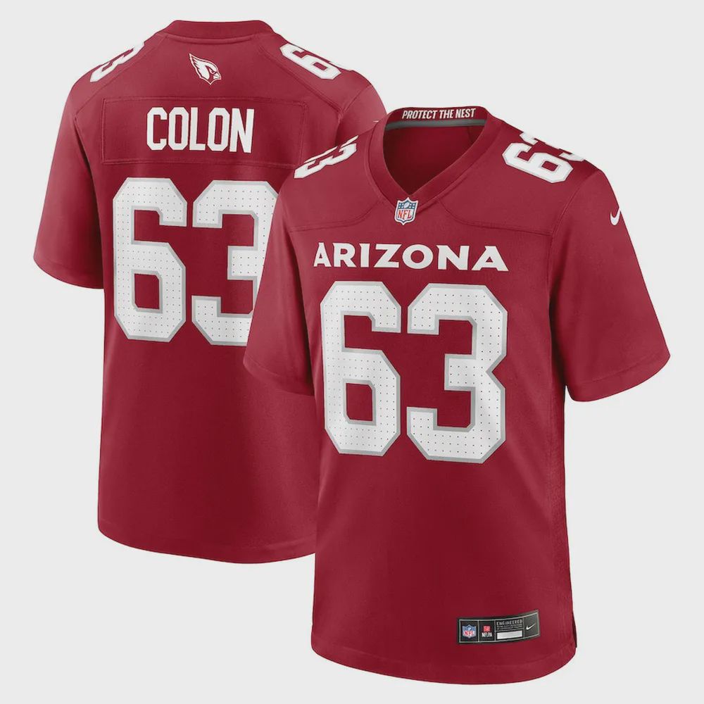 Trystan Colon 63 Arizona Cardinals Men Team Game Jersey – Cardinal