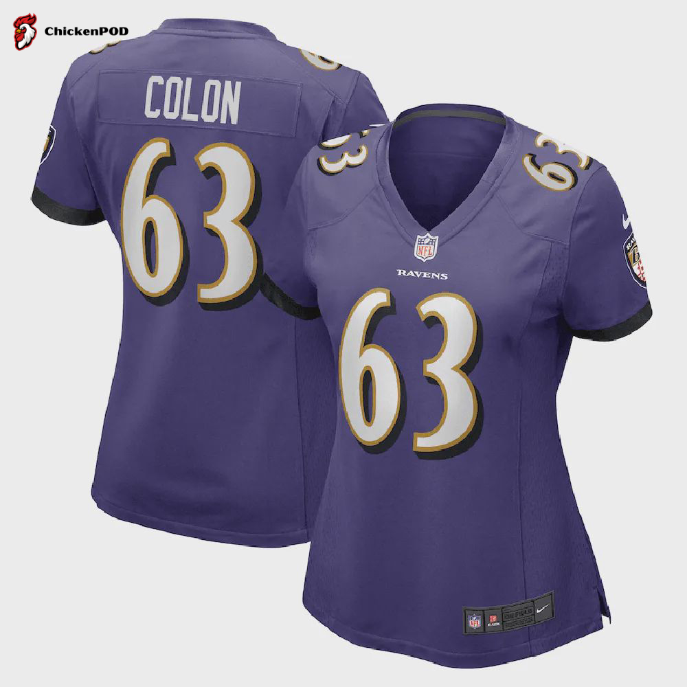 Trystan Colon 63 Baltimore Ravens Women’s Game Player Jersey – Purple