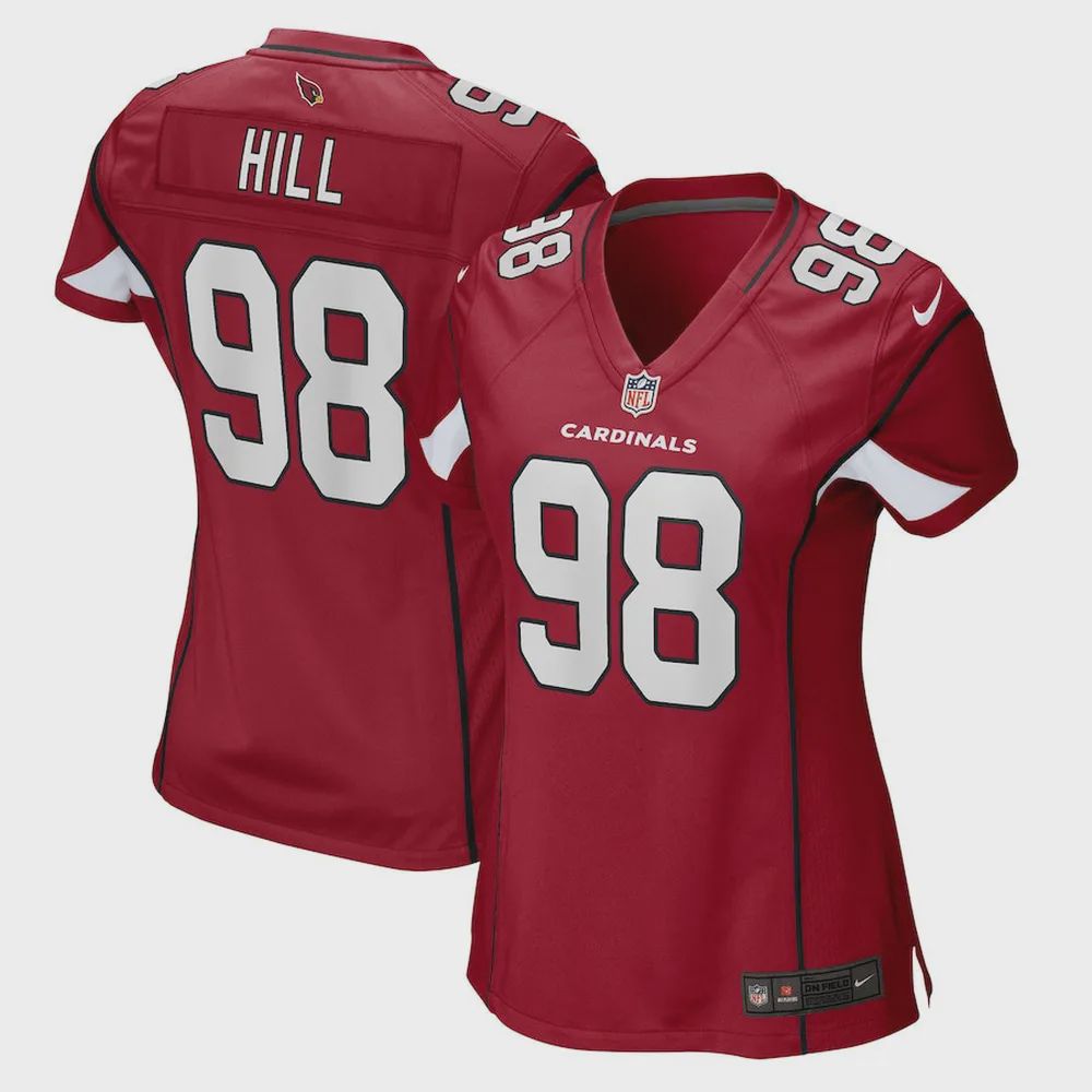 Trysten Hill 98 Arizona Cardinals Women’s Game Player Jersey – Cardinal