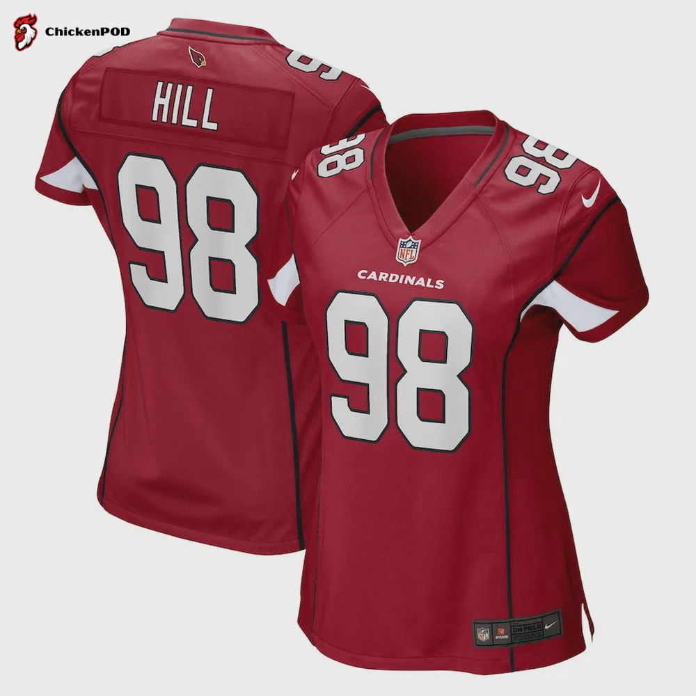 Trysten Hill 98 Arizona Cardinals Women’s Game Player Jersey – Cardinal