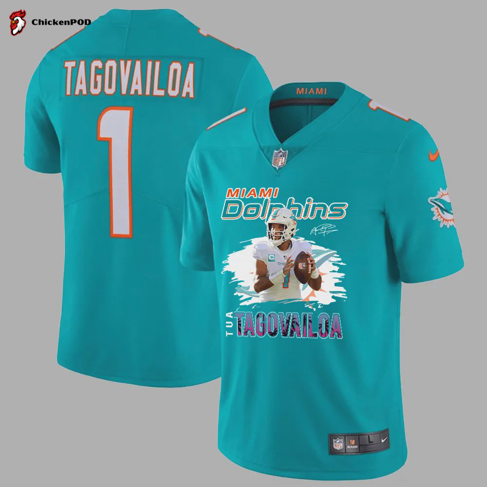 Tua Tagovailoa 1 Miami Dolphins Hawaiian Hero Game Jersey, Aqua- Men