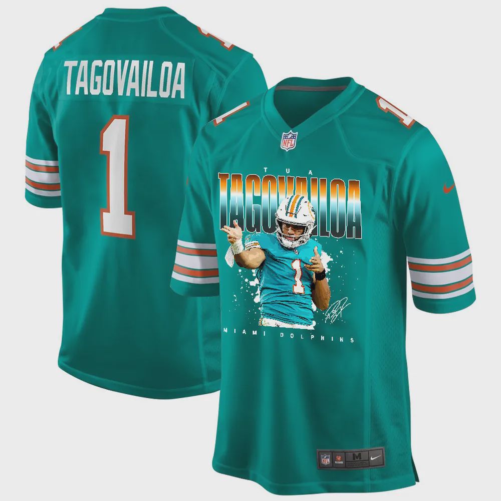 Tua Tagovailoa 1 Miami Dolphins Rising Star Game Jersey, Green – Men