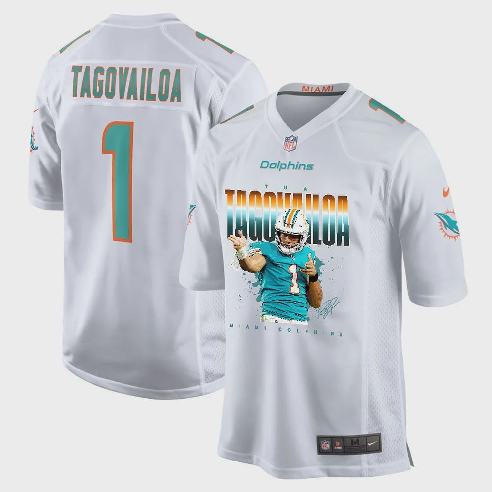 Tua Tagovailoa 1 Miami Dolphins Rising Star Game Jersey, White – Men