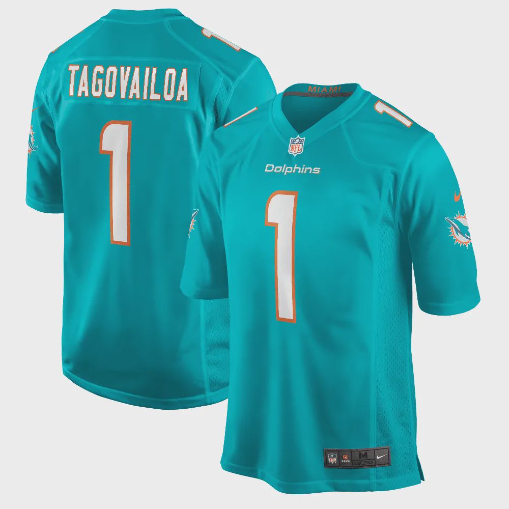 Tua Tagovailoa Miami Dolphins Game Jersey – Aqua Jersey