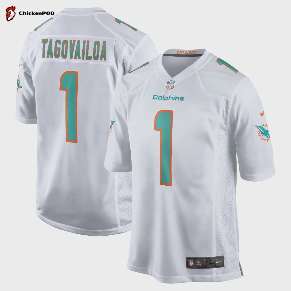 Tua Tagovailoa 1 Miami Dolphins Rising Star Game Jersey, White – Men