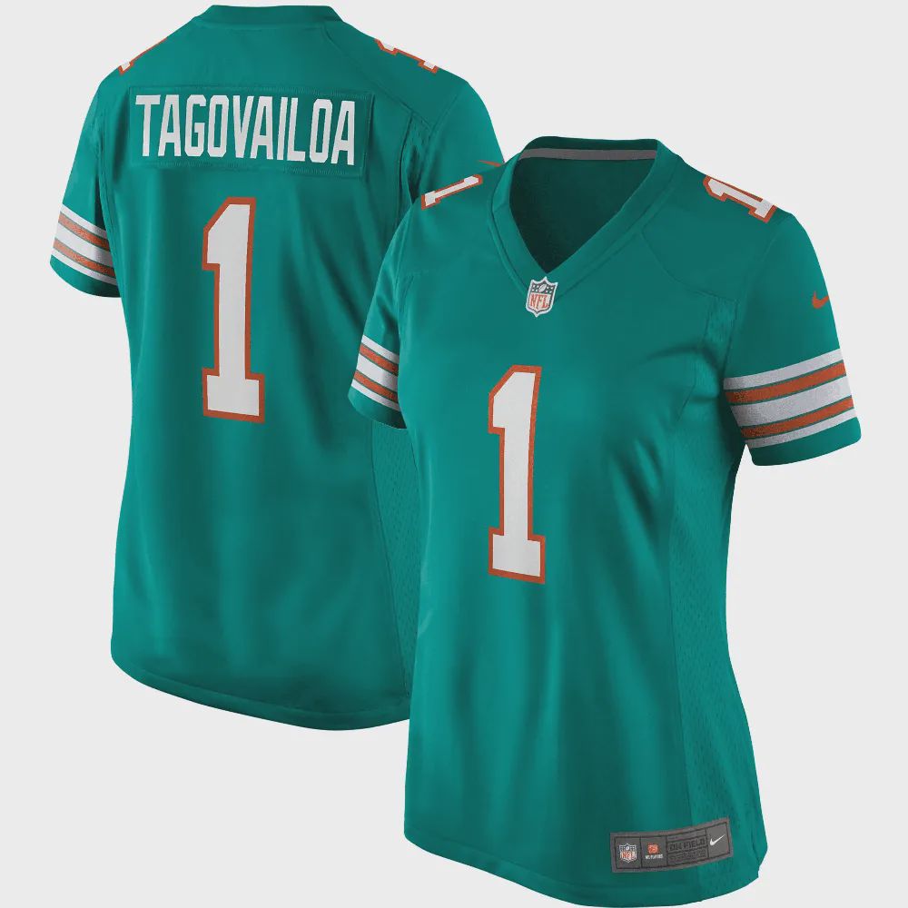 Tua Tagovailoa Miami Dolphins Women’s Alternate Game Jersey – Aqua Jersey