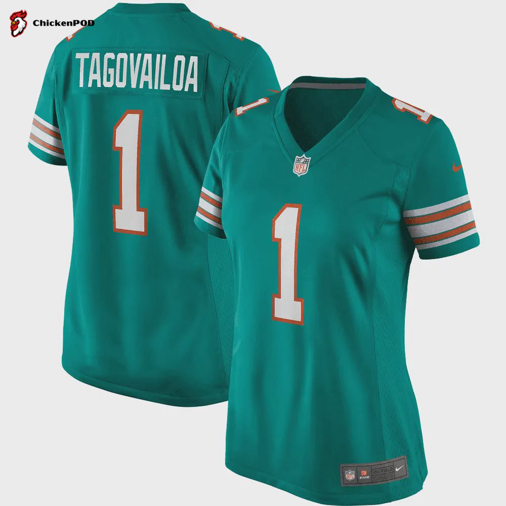 Tua Tagovailoa Miami Dolphins Women’s Alternate Game Jersey – Aqua Jersey