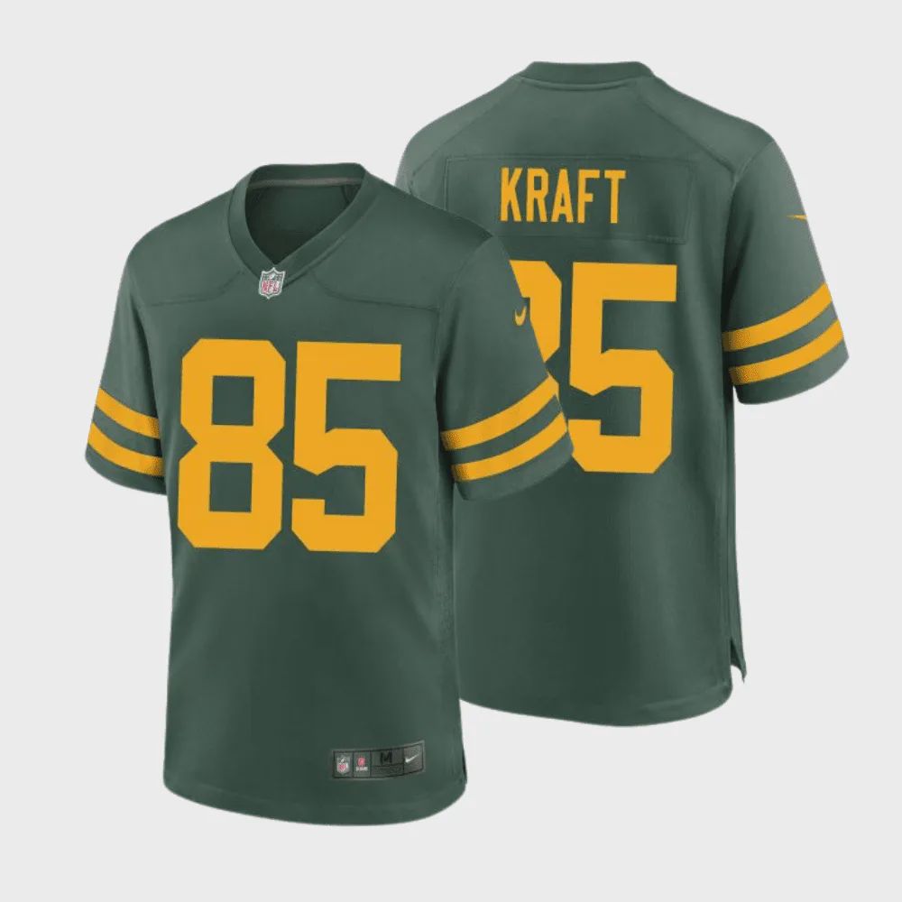 Tucker Kraft 85 Green Bay Packers 50s Classic Men Game Jersey – Green & Gold