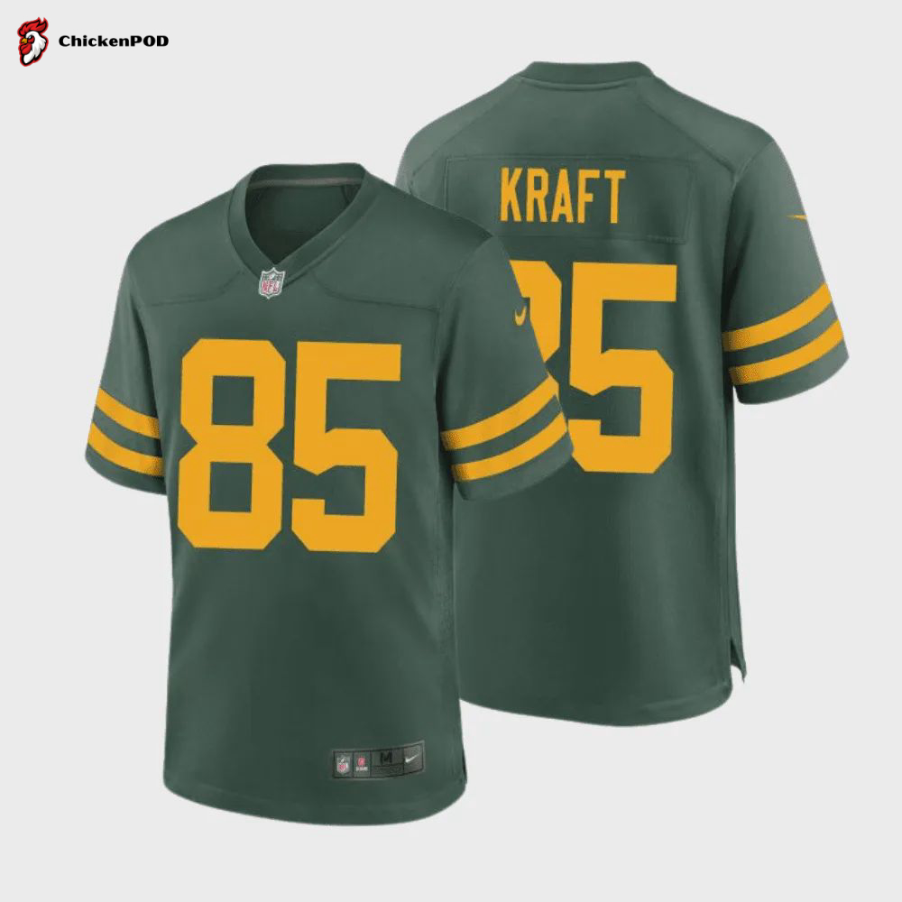 Tucker Kraft 85 Green Bay Packers 50s Classic Men Game Jersey – Green & Gold