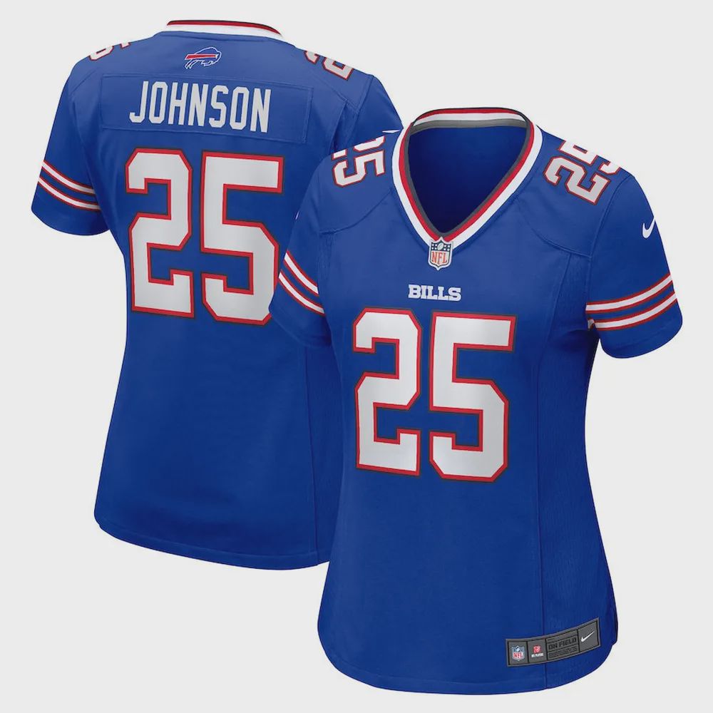 Ty Johnson 25 Buffalo Bills Women’s Team Game Jersey – Royal