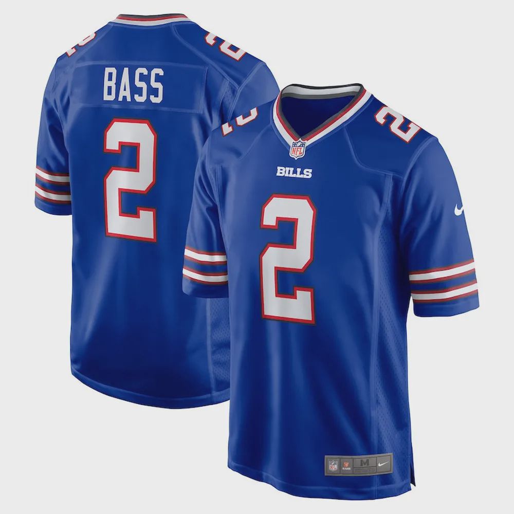 Tyler Bass 2 Buffalo Bills Game Player Jersey – Royal