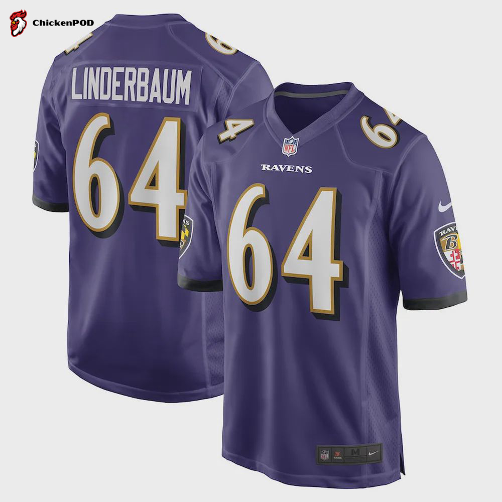 Tyler Linderbaum 64 Baltimore Ravens 2022 Draft First Round Pick Game Jersey In Purple