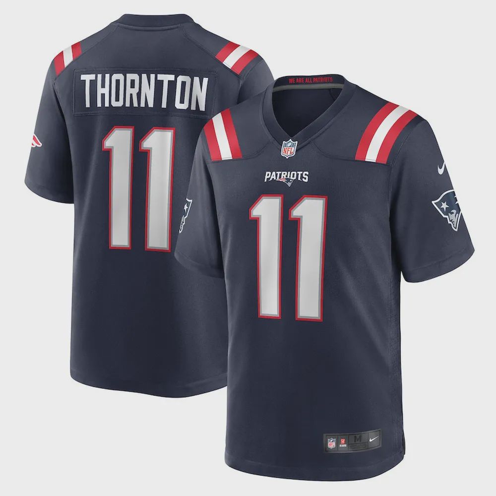 Tyquan Thornton New England Patriots Game Player Jersey – Navy