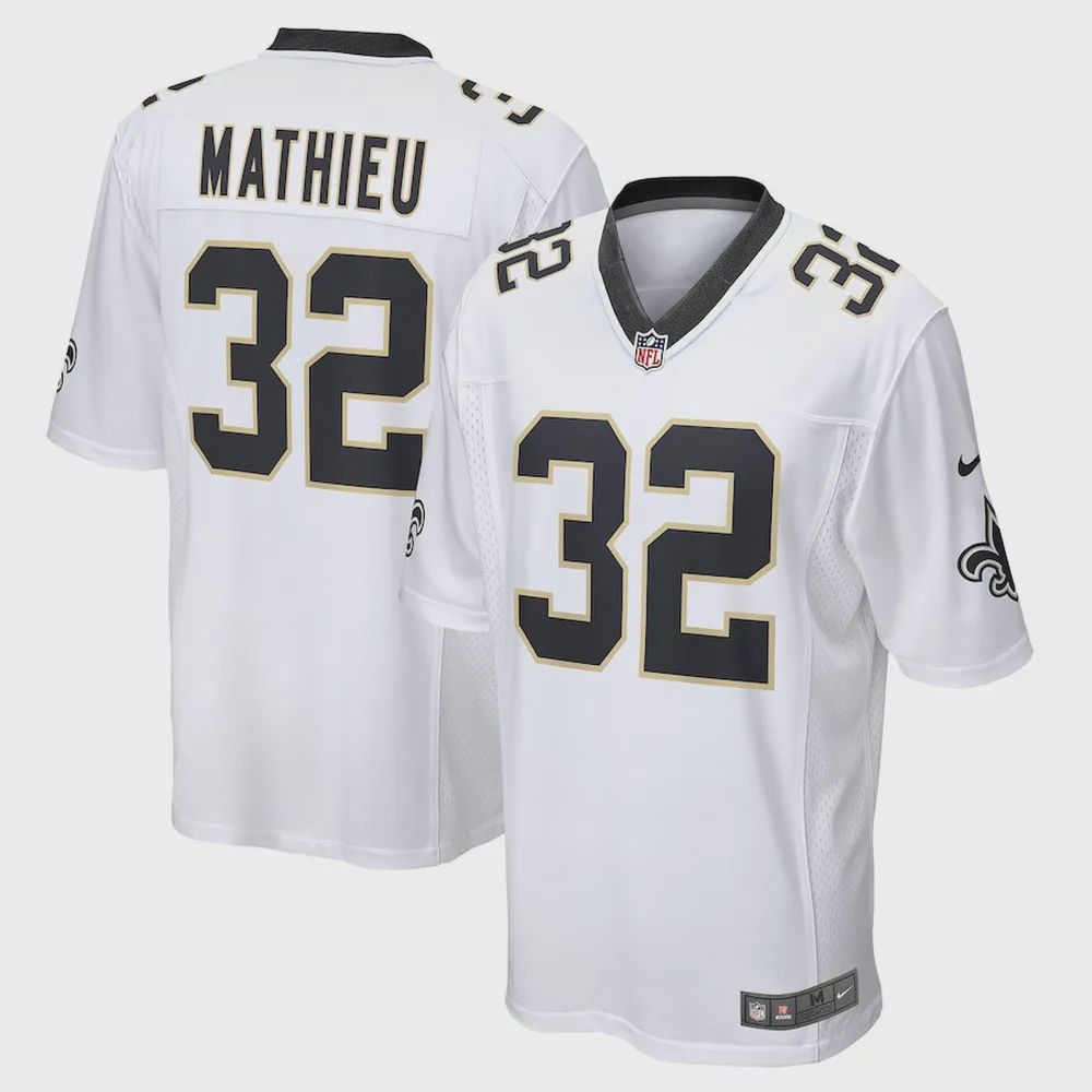 Tyrann Mathieu 32 New Orleans Saints Men’s Game Jersey – White