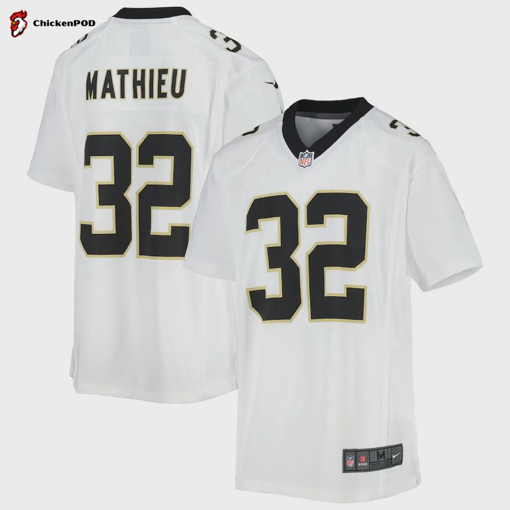 Tyrann Mathieu 32 New Orleans Saints YOUTH Game Jersey – White