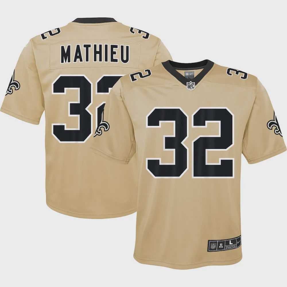 Tyrann Mathieu 32 New Orleans Saints Youth Inverted Game Jersey – Gold