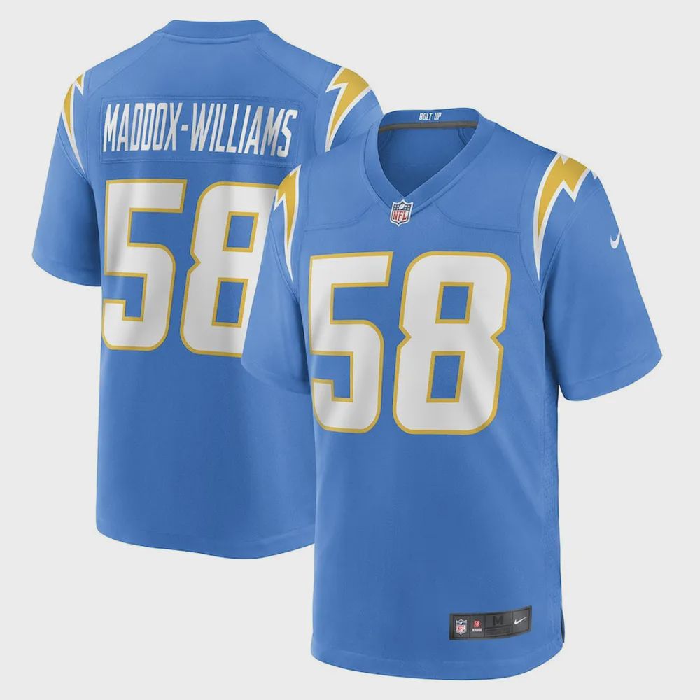 Tyreek Maddox-Williams Los Angeles Chargers Game Player Jersey – Powder Blue