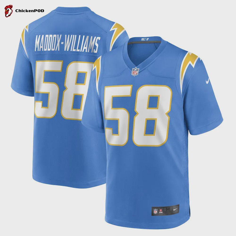 Tyreek Maddox-Williams Los Angeles Chargers Game Player Jersey – Powder Blue