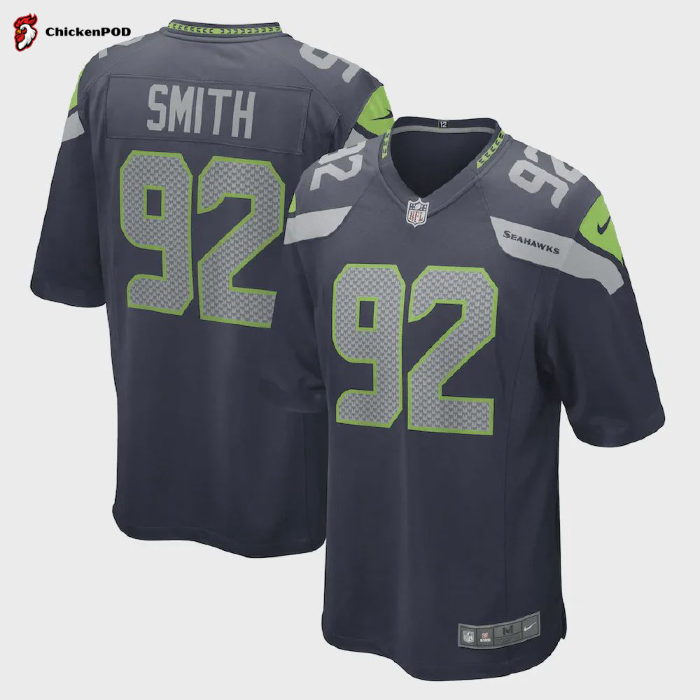 Tyreke Smith Seattle Seahawks Game Player Jersey – College Navy