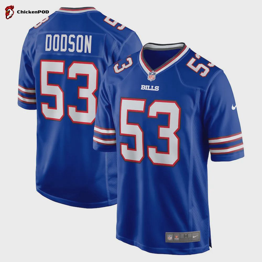 Tyrel Dodson 53 Buffalo Bills Game Player Jersey – Royal