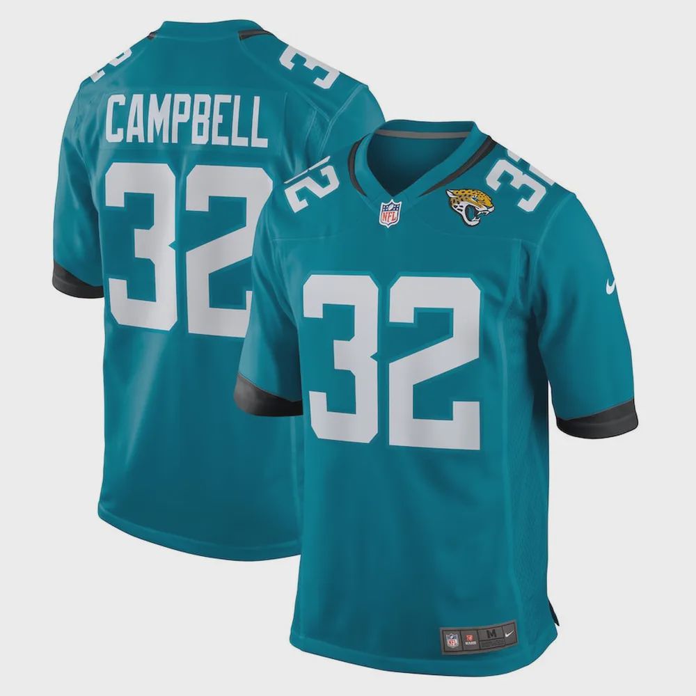 Tyson Campbell 32 Jacksonville Jaguars Men’s Game Jersey – Teal