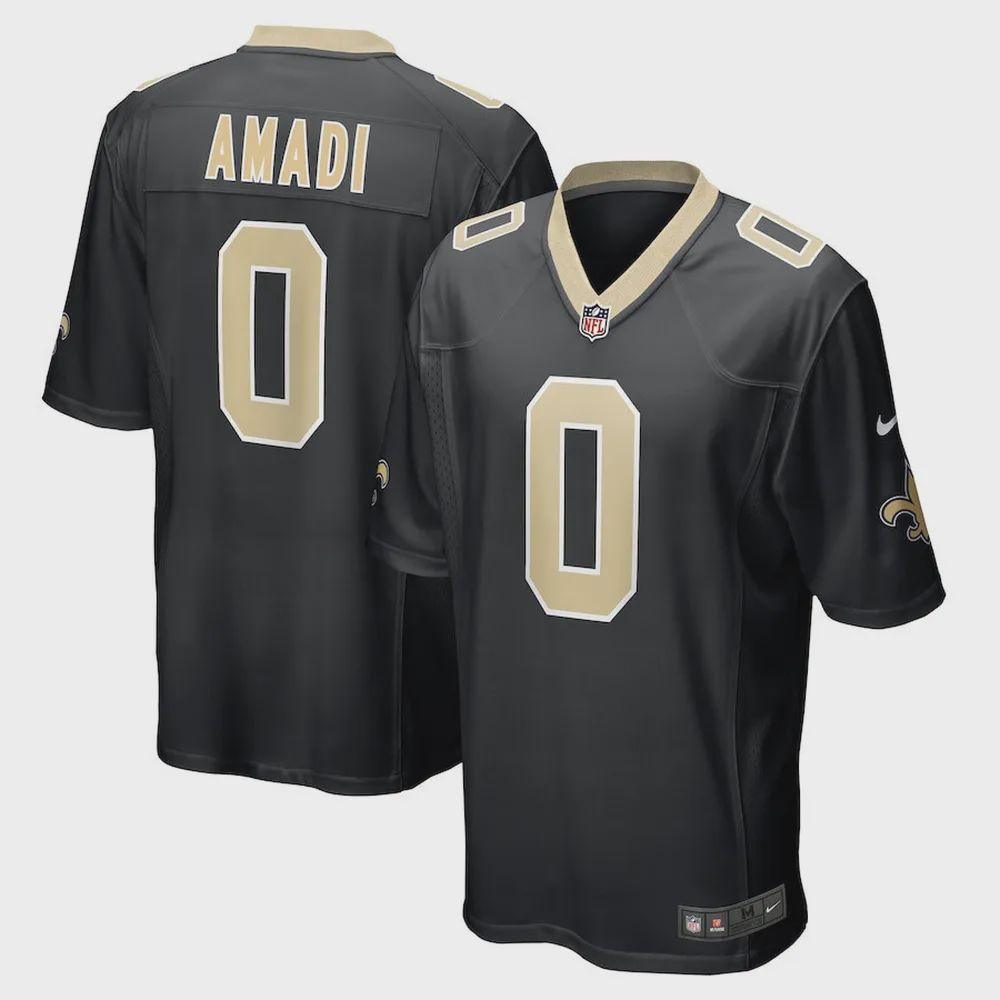 Ugo Amadi 0 New Orleans Saints Men’s Game Jersey – Black