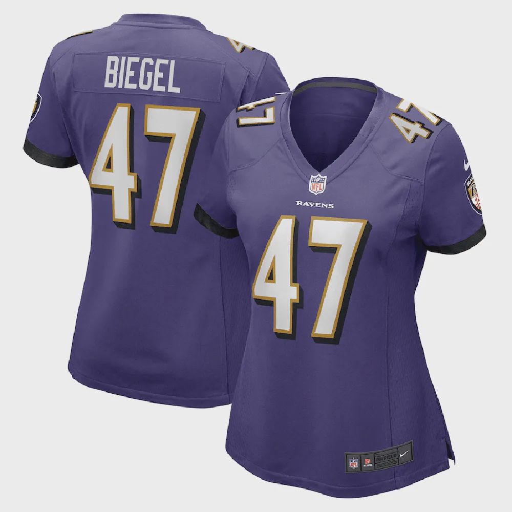 Vince Biegel 47 Baltimore Ravens Women’s Player Game Jersey – Purple