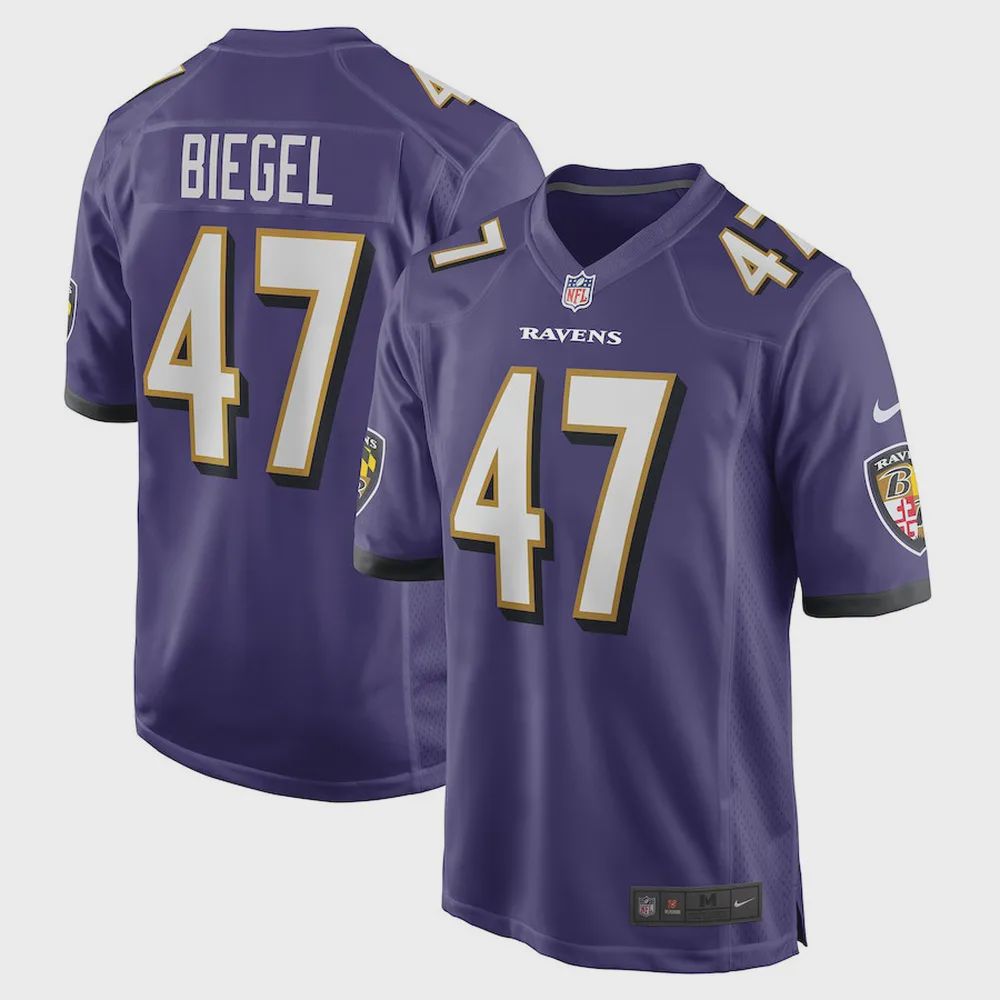 Vince Biegel Baltimore Ravens Player Game Jersey – Purple