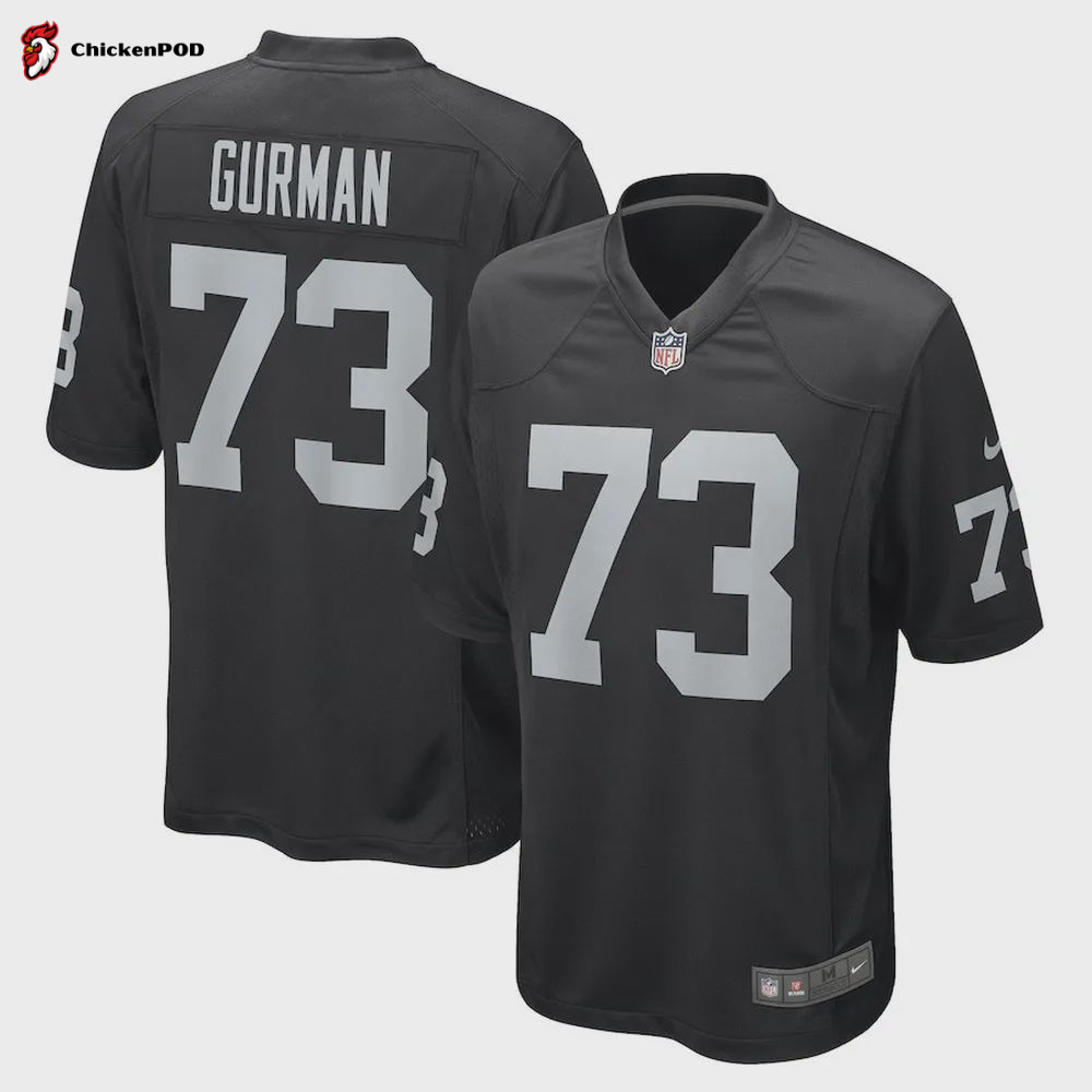 Vitaliy Gurman Las Vegas Raiders Game Player Jersey – Black