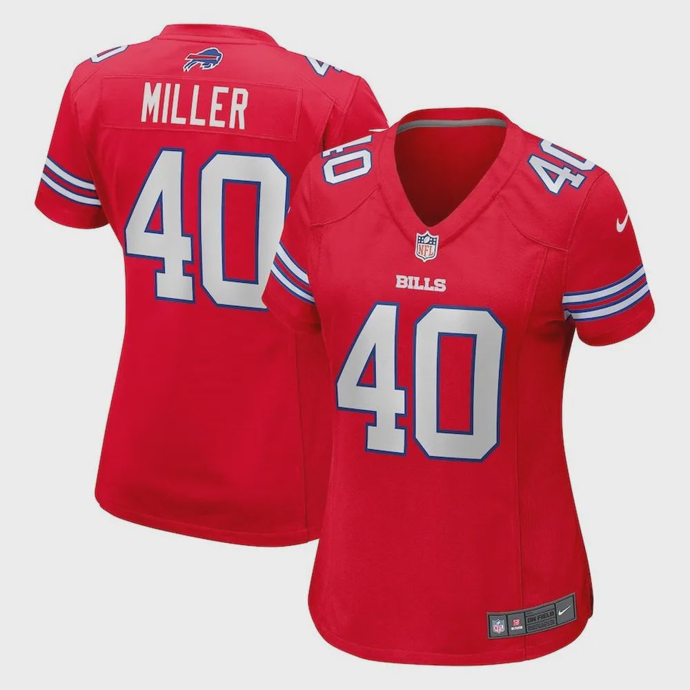 Von Miller 40 Buffalo Bills Women’s Alternate Game Jersey – Red