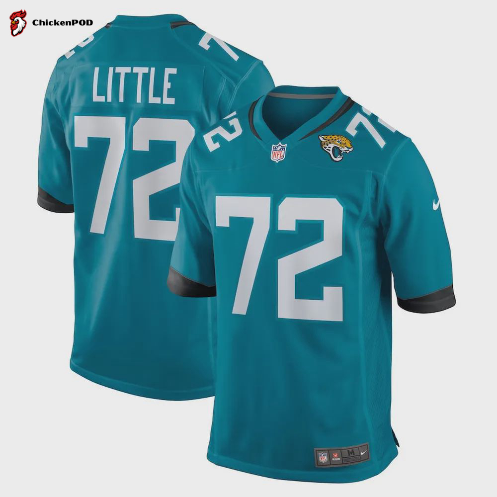 Walker Little 72 Jacksonville Jaguars Men’s Game Jersey – Teal